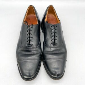 Allen Edmonds Mens 10B Park Avenue Cap Toe Oxford Black Leather Dress Shoe Derby